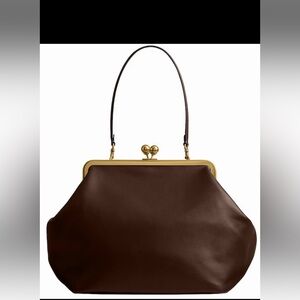 Coach large oversized kisslock frame shoulder clutch bag